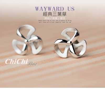 【現貨】Chi Chi 韓國三葉草時尚氣質925銀正品耳釘-A1070