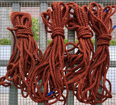 情趣 BDSM 繩縛 麻繩 紅色 麻繩 10米 約7-8mm BDSM 繩縛 初步處理 緊實 非貓抓繩
