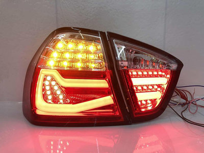 ☆雙魚座〃汽車精品百貨鋪〃BMW 2005~2008 E90 類M3 F80 光導版LED紅白晶鑽尾燈 e90 尾燈