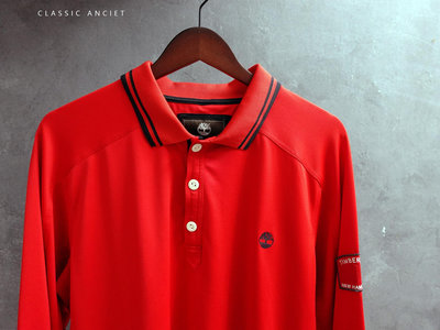 CA 美國戶外品牌 Timberland 紅色 長袖POLO衫 XL號 一元起標無底價Q332