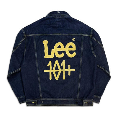 [稀有品] Lee 101+系列 極深藍黑色 粗曠刺繡高磅數水洗牛仔外套 單寧夾克 馬毛標 S號 XXL號