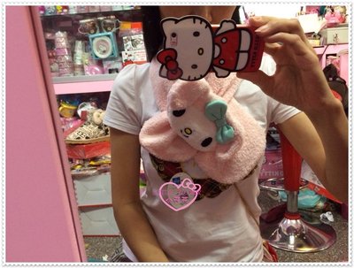 ♥小花花日本精品♥ Hello Kitty 美樂蒂 好保暖好搭配材質佳百搭圍巾粉色 兔耳 88601502