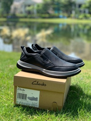 Clarks克拉克懶人鞋男鞋 2022新款輕量化設計新款 樂福鞋 休閒皮鞋男 黑色39-44