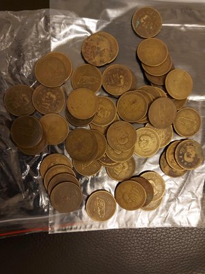 民國43年5角銅幣【5枚價/隨機出貨】＋送5個透明保護殼