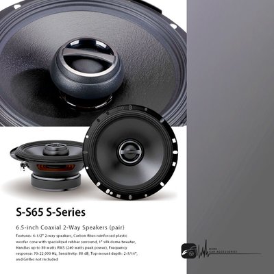 M5r ALPINE S-S65 6.5吋二音路同軸喇叭 全新原廠公司貨 專業汽車音響安裝｜BuBu車用品