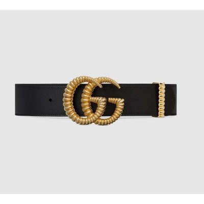 【二手正品】Gucci GG LOGO 寬版 皮帶 4公分 524105 有現貨