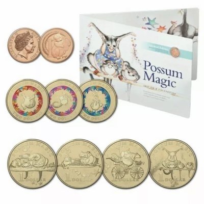澳洲 負鼠的魔法 2017 年經典童話書彩色紀念幣 / 澳大利亞 Possum Magic 硬幣 錢幣 紀念品 Woolworth 超市 皇家鑄幣廠