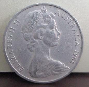 ~Australia 澳洲 澳大利亞 伊麗莎白二世 20分1968年 錢幣/硬幣 一枚~