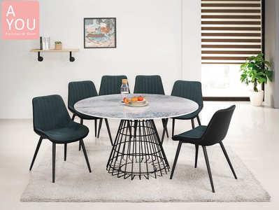 諾爾曼4.5尺圓岩板餐桌(黑色)(免運費)促銷價9000元【阿玉的家2023】