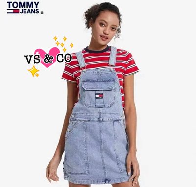 ❤️VS &amp; CO❤️美國outlet代購 Tommy減齡版吊帶褲連身短裙 牛仔吊帶裙 牛仔裙