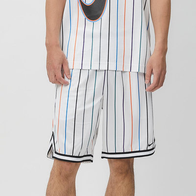 Nike AS M NK DF DNA 10IN SHORT SSNL 男 白色 條紋 籃球 短褲 DX0254-100
