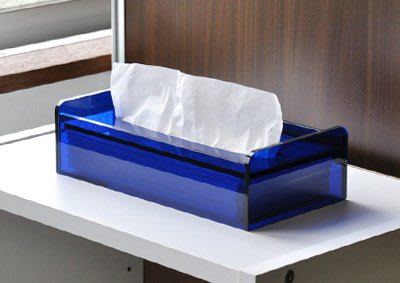 工廠直營販售~壓克力面紙盒/餐巾紙盒/ 5mm (透光藍)