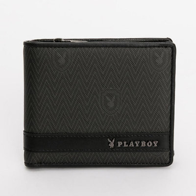 PLAYBOY包包【永和維娜】PLAY BOY 皮夾 短夾 附零錢袋 Defense系列 黑色 141-1113-09-2