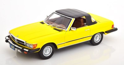 八田元氣小棧: 全新日版 1/18 Norev Benz 450SL R107 1979式 賓士敞篷  黃