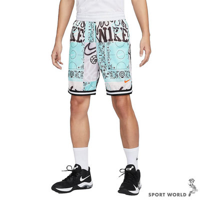 Nike 球褲 男裝 印花 籃球 白藍【運動世界】HF6151-418