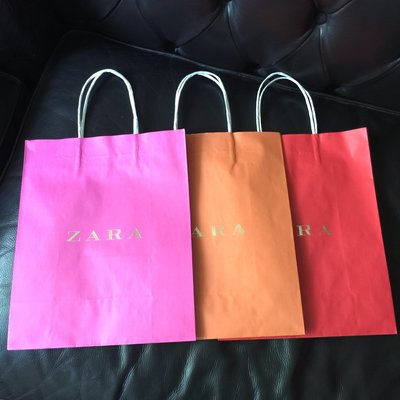 Zara 新年特別版燙金Logo粉彩紙袋/提袋/環保袋/購物袋/禮物袋/禮品袋/手提袋/包裝袋~2019