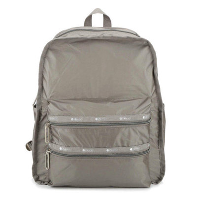 現貨 Lesportsac 2296 卡其灰 Functional Backpack 大型拉鏈雙肩後背包 限量優惠