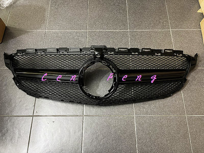 涔峰ＣＦ☆ (黑)賓士 BENZ W205 S205 小改款 AMG樣式 水箱護罩 水箱罩 滿天星 GT C300