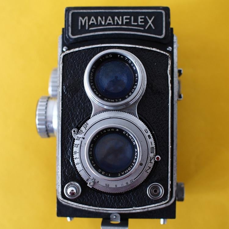 百寶軒9品懷舊復古古董相機MANANFLEX120雙反膠片膠捲機械老式 