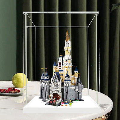 收納盒展示盒合適71040迪士尼城堡積木模型收納盒手辦玩具防塵展示盒柜
