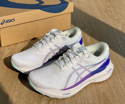 【實拍】ASICS 亞瑟士 GEL-KAYANO 30 白紫 慢跑鞋 30週年紀念 女鞋 馬拉松
