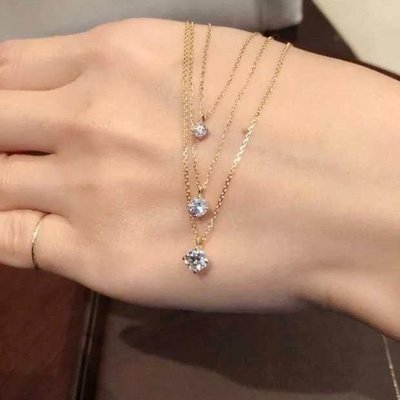 日本訂製18k金20分單鑽項鏈 四爪鑽石項鍊