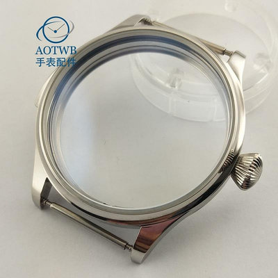 AOTWB手表配件44mm銀色表殼適合ETA 6497/6498海鷗St36機芯
