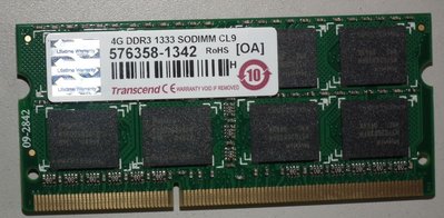 正創見ddr3-1333 4g 4gb TS512MSK64V3N筆記型電腦記憶體transcend筆電OA DIMM