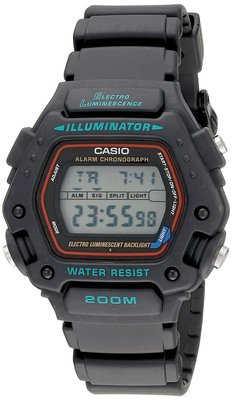 CASIO 卡西歐  多功能運動錶 冷光照明 200米防水潛水錶 DW-290-1V (290 1 ) 游泳錶
