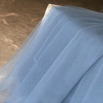 灰藍霧霾藍色防抽絲貼身軟網婚紗禮服透明網紗布料面料【爆款】~定價,有意請咨詢