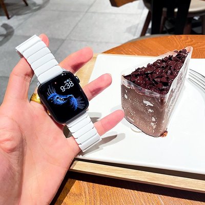 IS原裝錶帶 iwatch陶瓷錶帶watchSE蘋果s6透氣iphonewatch手錶帶S5高級1代女2