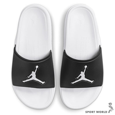 Nike JORDAN 拖鞋 男鞋 輕量 JUMPMAN SLIDE 白黑【運動世界】FQ1598-010