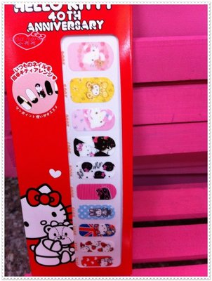 小花花日本精品♥ Hello Kitty   40周年 指甲貼彩繪美甲貼 2004-2013(56812107