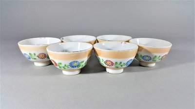 [銀九藝] 早期陶瓷 茶杯 6件一標 一件有冲口