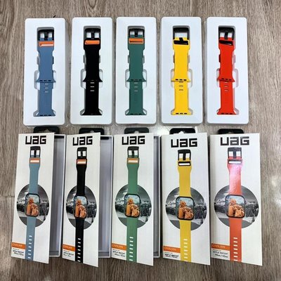 UAG 適用於Apple Watch 8代手錶錶帶 iWatch Ultra 49mm雙色矽膠錶帶 防汗矽膠運動錶帶