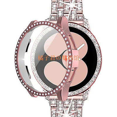 【橘子君の數碼館】適用三星galaxy watch 5 watch 5 pro 鑲鑽錶帶單排鑲鑽一件式錶殼套裝 watch 4