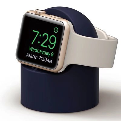 現貨手錶配件錶帶適用于apple watch手錶充電支架硅膠純色簡約iwatch充電底座桌面