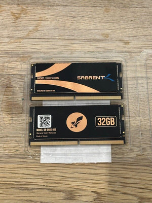 筆電 記憶體 Sabrent Rocket DDR5 64GB SO-DIMM 4800MHz Memory Kit (2x32GB)