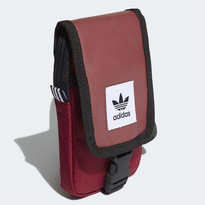 【下殺4折】Adidas Originals 三葉草 手機包 零錢包 小包  側背包 隨身包 酒紅 DV2483