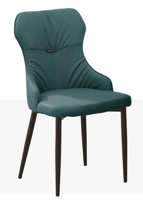 ☆[新荷傢俱]23T 681工業風藍綠色皮面餐椅 高背椅  皮餐椅 櫃台椅 特色餐椅☆洽談椅 工業風 北歐