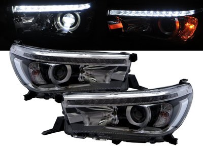 卡嗶車燈 TOYOTA 豐田 Hilux Revo AN120/AN130 15-UP LED魚眼 大燈 電鍍