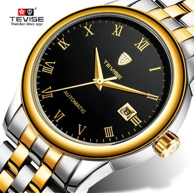 【潮裡潮氣】特威斯TEVISE同款商務休閒潮流時尚男式精鋼手錶石英情侶防水男錶