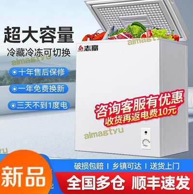 【快速出貨】小冰櫃家用冷凍小型大容量臥式商用冰櫃保鮮冷凍櫃宿舍小冰箱