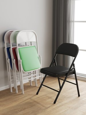 簡易折疊椅子靠背會議靠椅宿舍麻將凳子家用簡約餐椅辦公電腦座椅