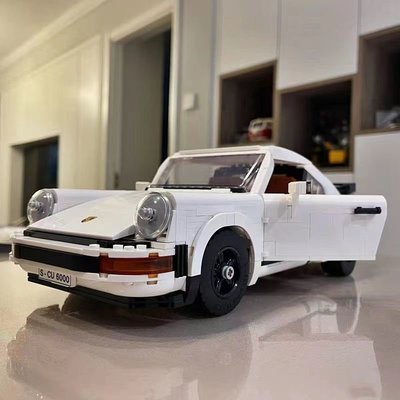 樂高10295保時捷911Turbo白色跑車復古模型拼插積木禮物爆款
