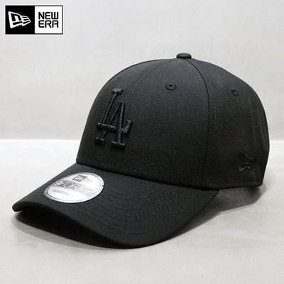 現貨優選#韓國NewEra帽子專柜正品鴨舌帽MLB棒球帽道奇硬頂經典款la帽黑色簡約