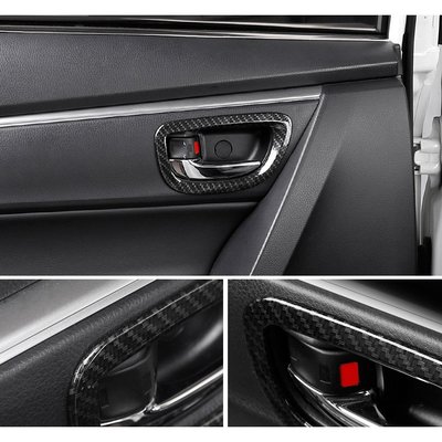 適用豐田 TOYOTA ALTIS 11代內拉手 裝飾框 內拉手框 碳纖紋烤漆材料金屬不鏽鋼裝飾改裝 2014+-概念汽車