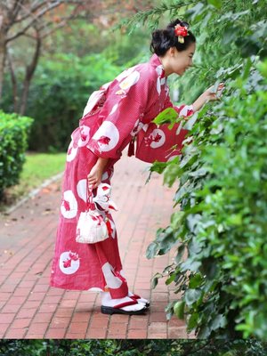 下殺 日本和服浴衣紅色金魚熱銷 可開發票 衣服新服裝裝飾裝扮復古表演服TY036