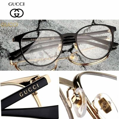 Gucci ►（ 淡金色框 /黑色框  ）貓眼框型框型 眼鏡 光學鏡框 中性款｜100%全新正品｜特價!