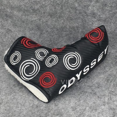 【熱賣精選】ODYSSEY奧德賽推桿套直條推桿套磁鐵款高爾夫推桿帽套黑白球桿套